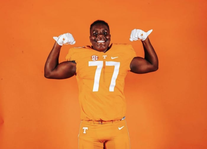 2025 5-star OT David Sanders Jr. during an unofficial visit to Tennessee. (Photo courtesy of David Sanders Jr.)